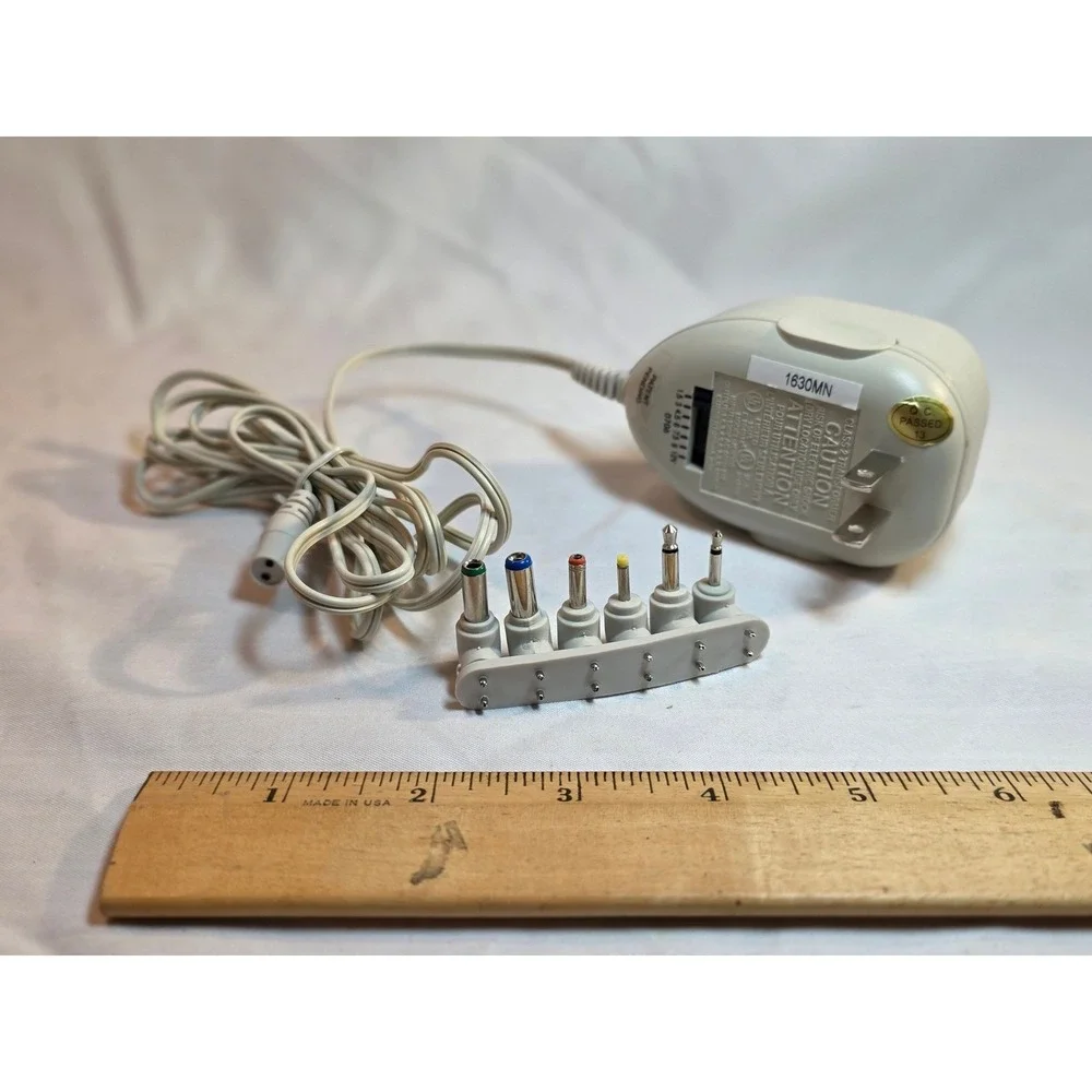 Jensen Universal AC DC Power Adapter Multi-Voltage Power Supply with 6 Tips Gray